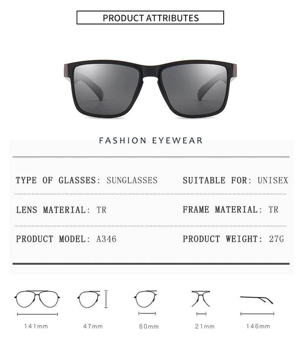 Polarized Black Sports Square Sunglasses - SunglassesMart