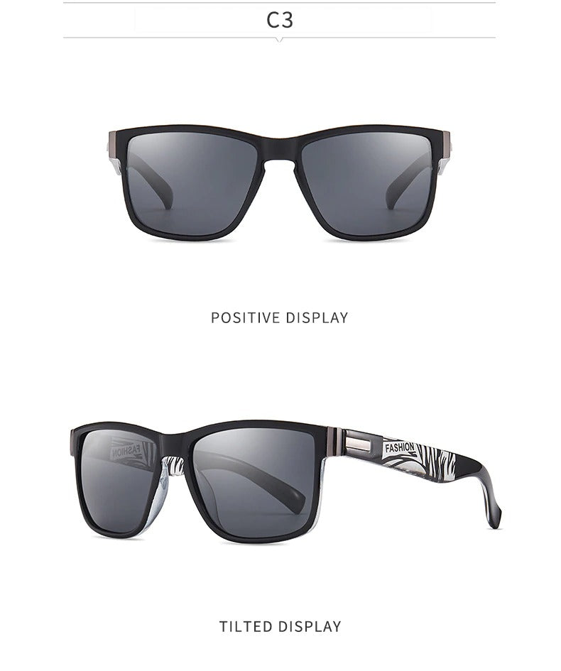 Sunglassesmart New Polarized Black Sports Square Sunglasses Men's Women