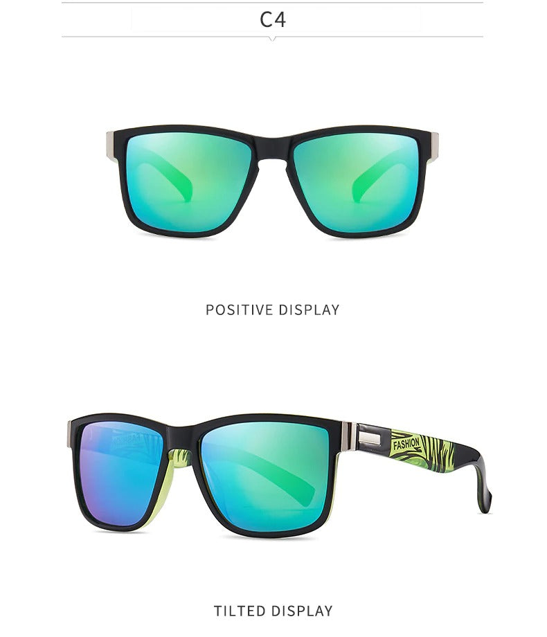 Polarized Green Sports Square Sunglasses
