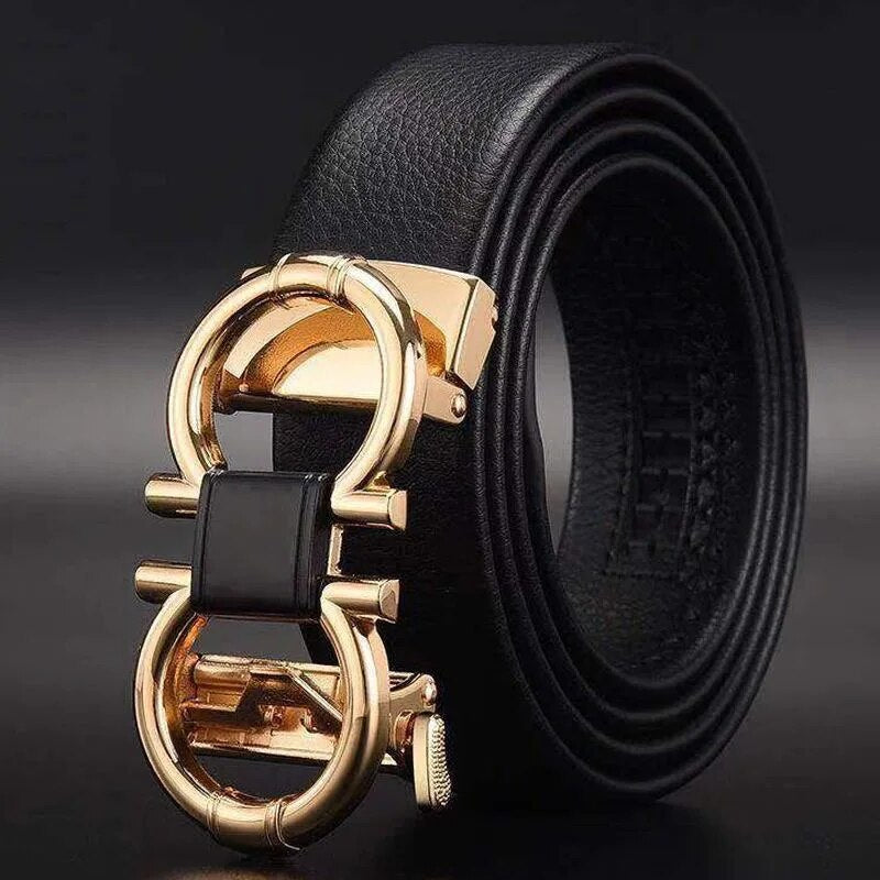Fashionable Men's Automatic Buckle Business Leather Belt