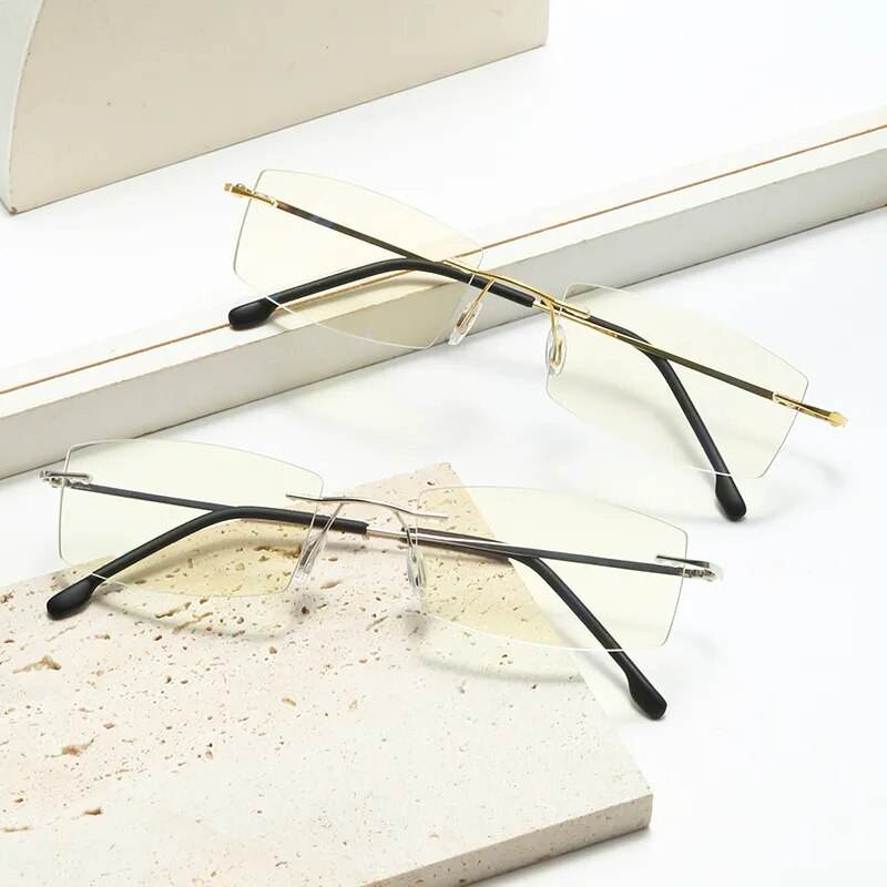 Titanium Alloy Rimless Glasses Frame for Men - SunglassesMart