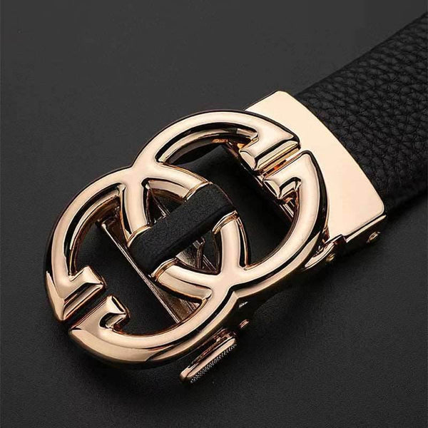 Alloy Buckle Leather Belt For Men - SunglassesMart