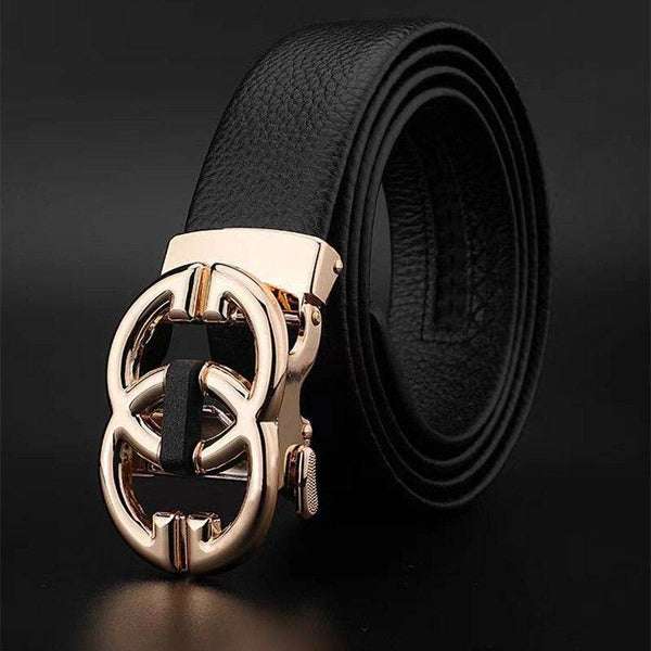 Alloy Buckle Leather Belt For Men - SunglassesMart