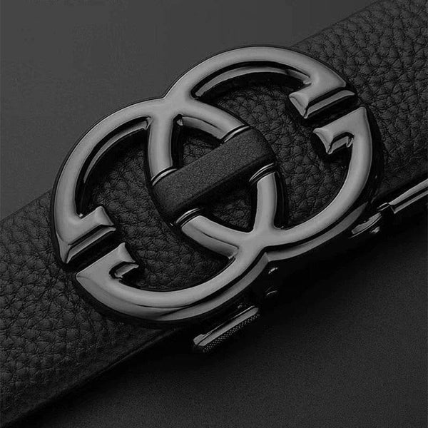 Alloy Buckle Leather Belt For Men - SunglassesMart