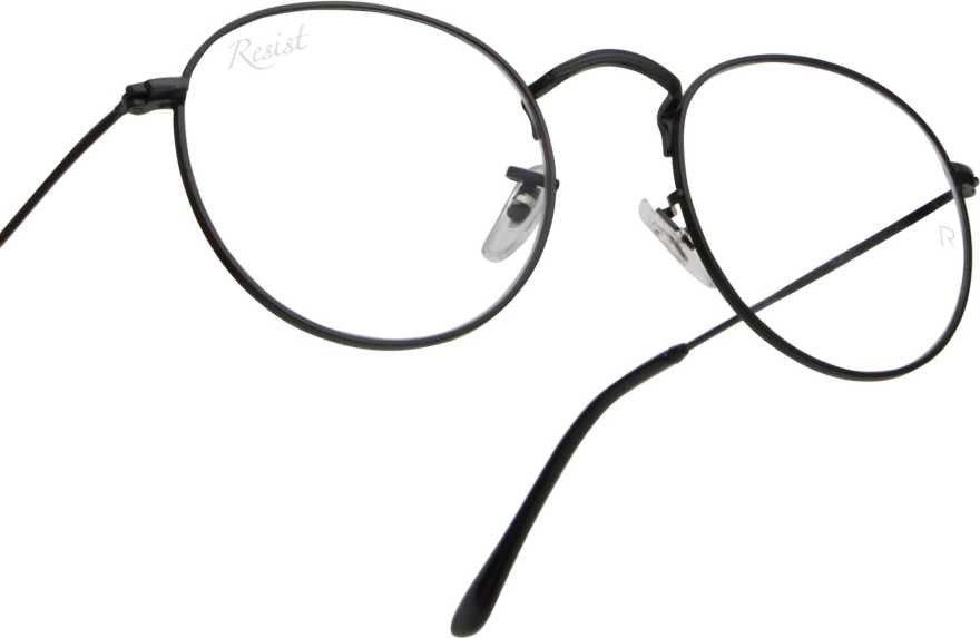 Round UV400 Black Eyeglasses