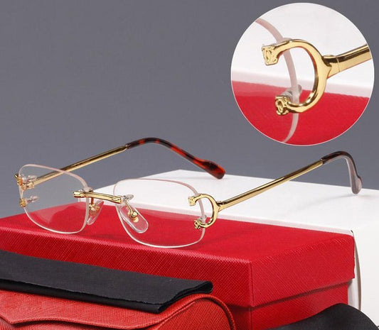 Buy Now High Quality Designer Retro metal Rimless Eyeglasses Frames For Men And Women