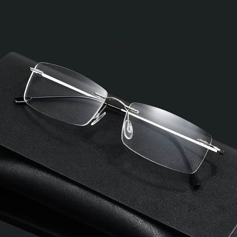 Titanium Alloy Rimless Glasses Frame for Men - SunglassesMart